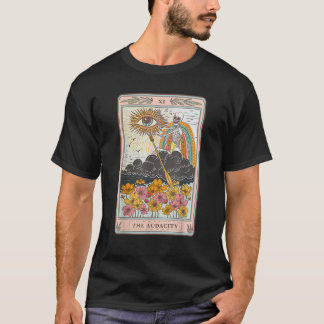 T-shirt Squelette Rétro Chevauchant un Nuage La Carte Taro