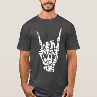 T-shirt Squelette Rock Punk Cool Rocker Halloween Hommes F
