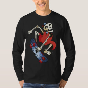 T-shirt Squelette Skateboardeur Skateur Planche à roulette