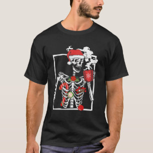 T-shirt Squelette souriant Crâne Boire Café Latte Chris