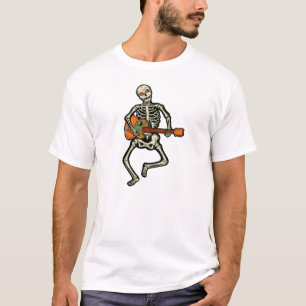 T-shirt Squelette vintage de Halloween avec la guitare
