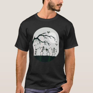 T-shirt Squelettes dansant au clair de lune   Spooky Hallo