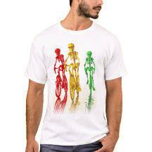 Squelettes montant des bicyclettes