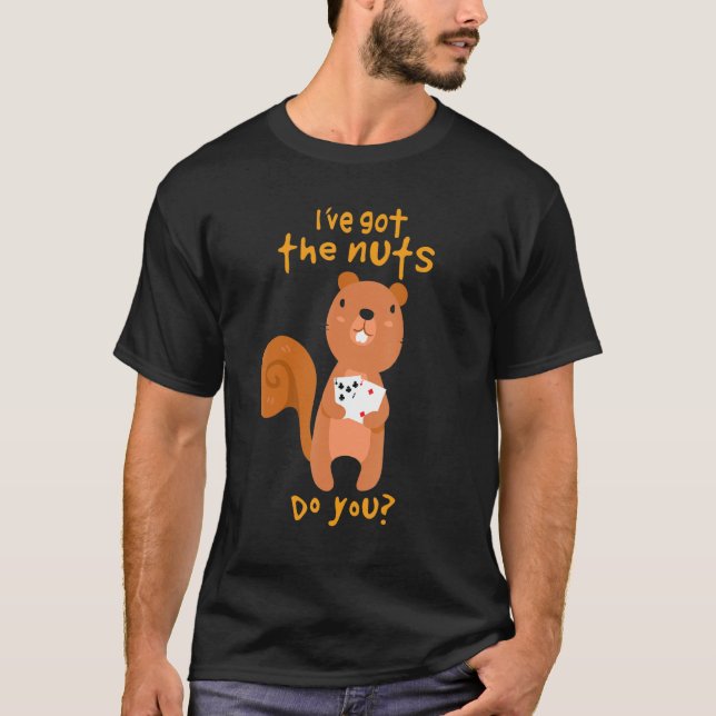 T-shirt Squirrel Aller tout dedans avec 7 2 cartes de poke (Devant)