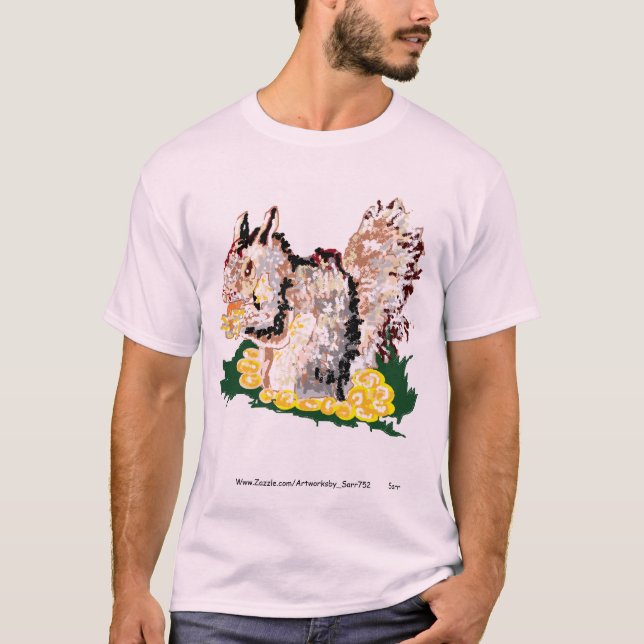 T-Shirt Squirrel Eating Nuts  (Front)