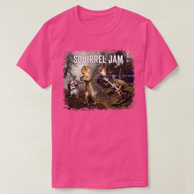T-shirt Squirrel Jam drôle groupe de rock écureuil (Design devant)