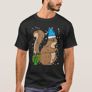 T-shirt Squirrel Menorah juif Hanoukka Chanukah Animal L