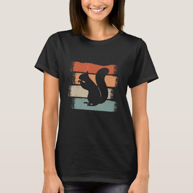 T-shirt Squirrel Retro Animal Forest Squirrel   (Devant)