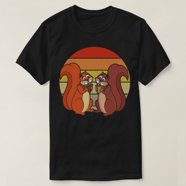 T-shirt Squirrel Retro Vintage (Design devant)