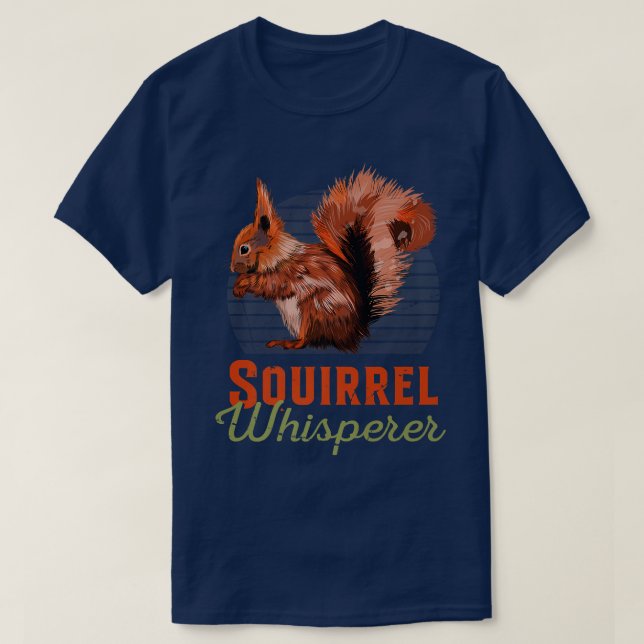 T-shirt Squirrel Whisperer Fox Eastern Grey Japon Squat (Design devant)