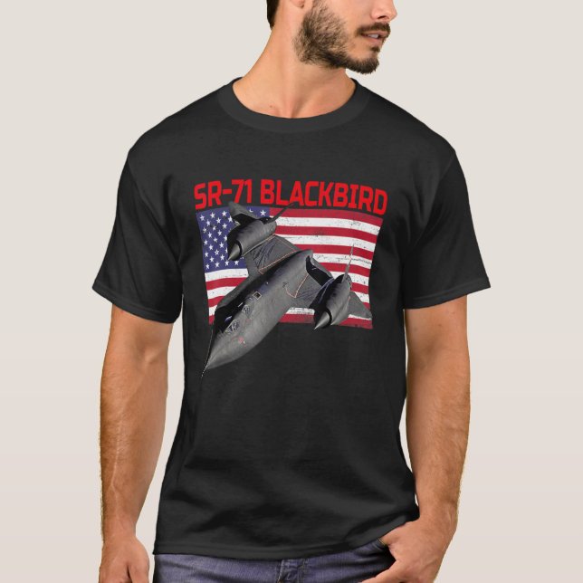 T-shirt Sr 71 Blackbird En Action Et F Américain Patriotiq (Devant)