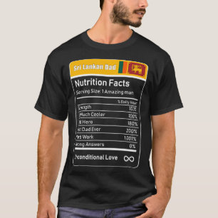 T-shirt Sri Lanka Dad Nutrition Facts Fête des pères Don