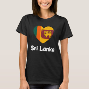 T-shirt Sri Lanka Drapeau cardiaque Cool Asie Minimal Sri