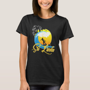T-shirt Sri Lanka Girl Surfe Vague Ocean Beach Vacances Sr