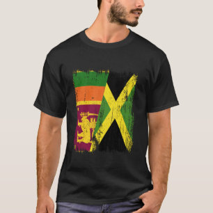 T-shirt Sri Lanka Jamaïque Demi-drapeau Sri-Lankais Jamaïc