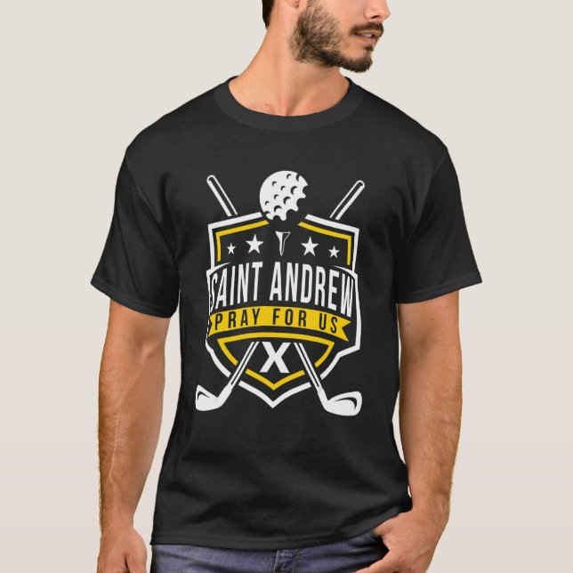 T-shirt St Andrew Golfing Patron Saint Of Golf Catholic Sa (Devant)