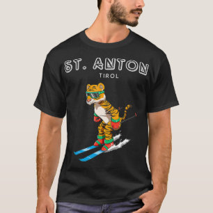 T-shirt St Anton Tirol Austria Retro Ski Tiger