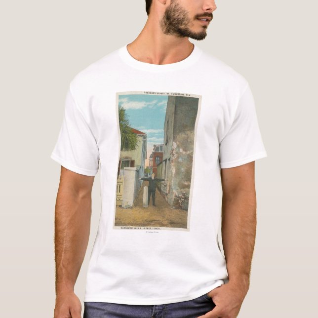 T-shirt St Augustine, FL - vue de rue de trésor et (Devant)