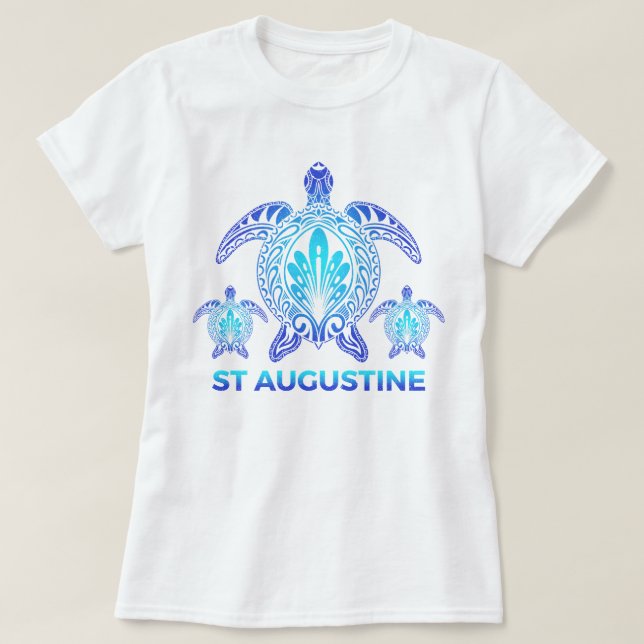 T-shirt St Augustine Florida Océane Tortue Souvenirs (Design devant)