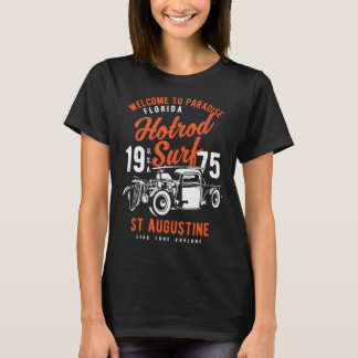 T-shirt St Augustine Florida Retro Hotrod Surf Distressed 