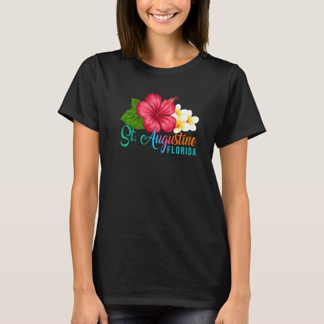 T-shirt St Augustine Vacation Florida Tropical Hibiscus Fl (Devant)