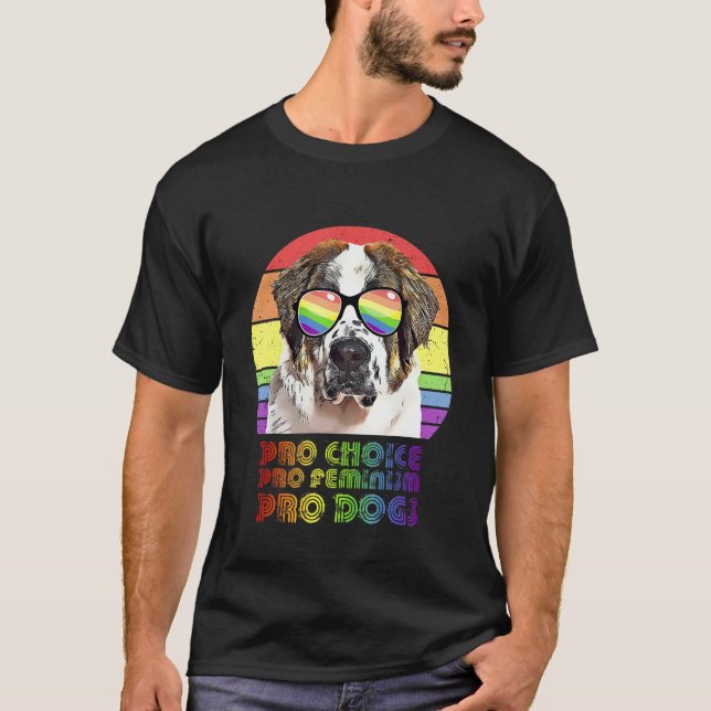 T-shirt St Bernard Pro Choice Pro Feminism Pro Chiens Lgbt (Devant)