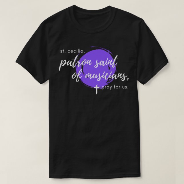 T-shirt St. Cecilia, Patron Saint des Musiciens, catholiqu (Design devant)