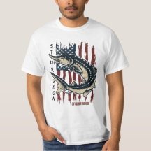 St Clair River Sturgeon Fish with Flag Shirt