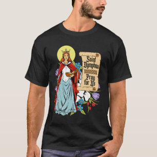 T-shirt St Dymphna Pureté Lily Patron Saint Santé mentale