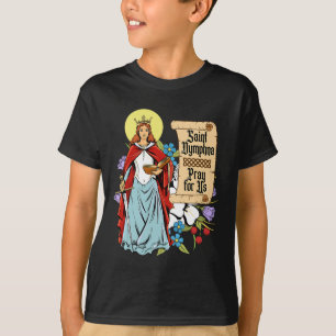 T-shirt St Dymphna Pureté Lily Patron Saint Santé mentale