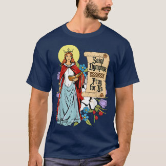 T-shirt St Dymphna Pureté Lily Patron Saint Santé mentale 