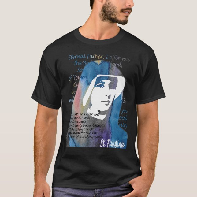 T-shirt St Faustina Kowalska Grand Amour Catholique Citati (Devant)
