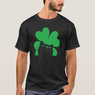 T-shirt St Fête de la Saint-Patrick Chat Hommes Femmes Enf