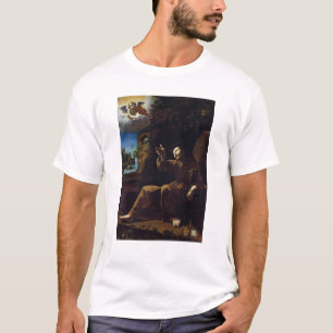 T-shirt St Francis d'Assisi a consolé par un ange