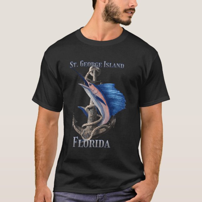 T-shirt St George Island Floride Espadon Marlin Océan Fi (Devant)