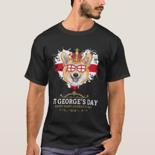 T-shirt St Georges Day Outfit Idea Kids With Corgi & Engli