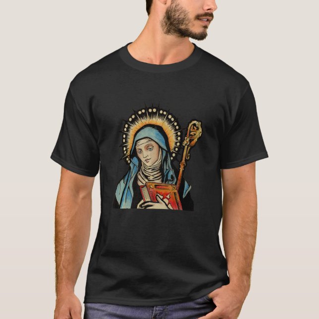 T-shirt St Gertrude Patron Saint des Chats Great Nivelles (Devant)
