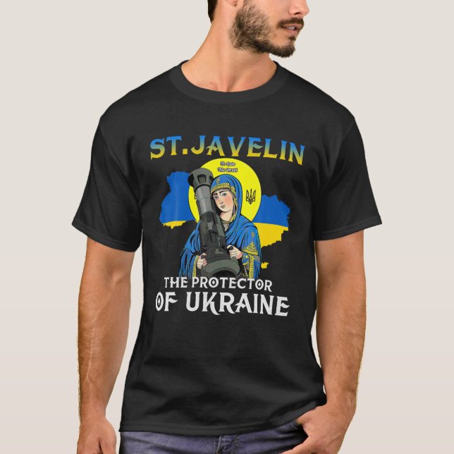 T-shirt St Javelin Le Protecteur De L'Ukraine Rétro Paix U (Devant)