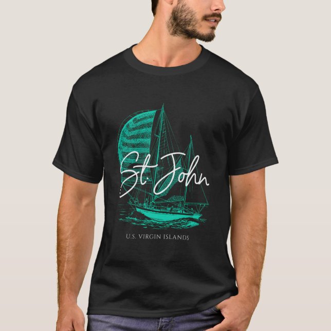 T-shirt St John Us Virgin Islands Voilier (Devant)