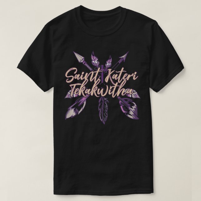T-shirt St Kateri Tekakwitha Saint Lily catholique du Mo (Design devant)