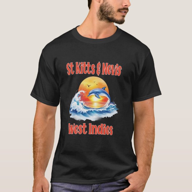 T-shirt St Kitts And Nevis Souvenirs Lesser Antilles Dolph (Devant)
