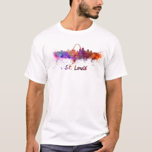 T-shirt St Louis skyline in watercolor