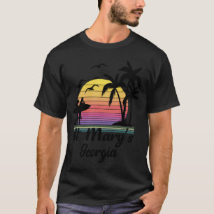 T-shirt St. Mary'S Georgia Seaside Retro Sunset