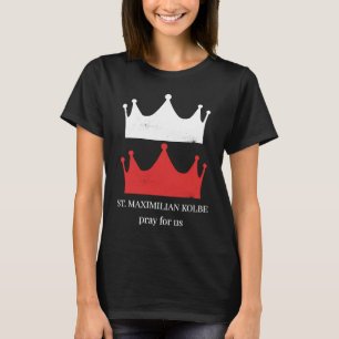 T-shirt St Maximilian Kolbe Vision Deux Couronnes Rouge Bl
