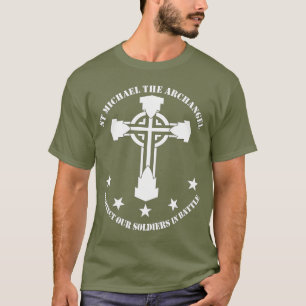 T-shirt St Michael Arkhangel - pochoir blanc
