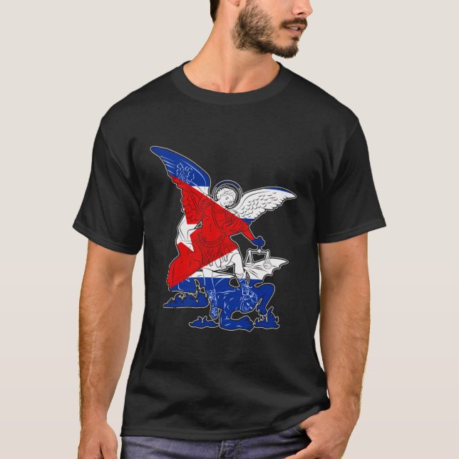 T-shirt St Michael L'Archange Défenseur De Cuba (Devant)