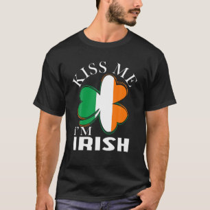 T-shirt St Patrick Day Funny Kiss Me Je suis Latvian Clove