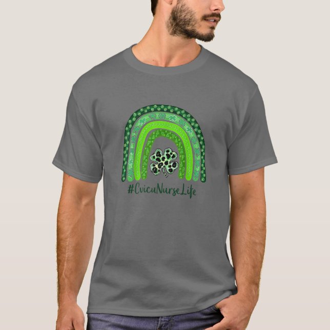T-shirt St Patrick Jour Scrub Tops Infirmière Cvicu Infirm (Devant)