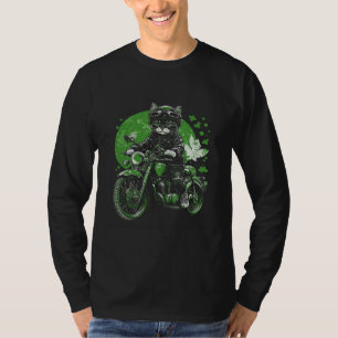 T-shirt St Patrick s Day Chat Motocyclette Graphique Homme