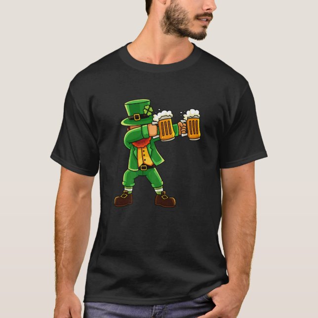 T-shirt St Patrick´s Day Dabbing Leprechaun Irish Gnome Be (Devant)
